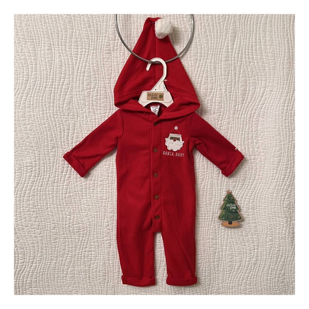 Baby Christmas Hooded Fleece Coverall Baby’s 0/3m Holiday Outfit African Santa